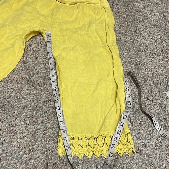 100% linen/lace cropped pant - Picture 7 of 9